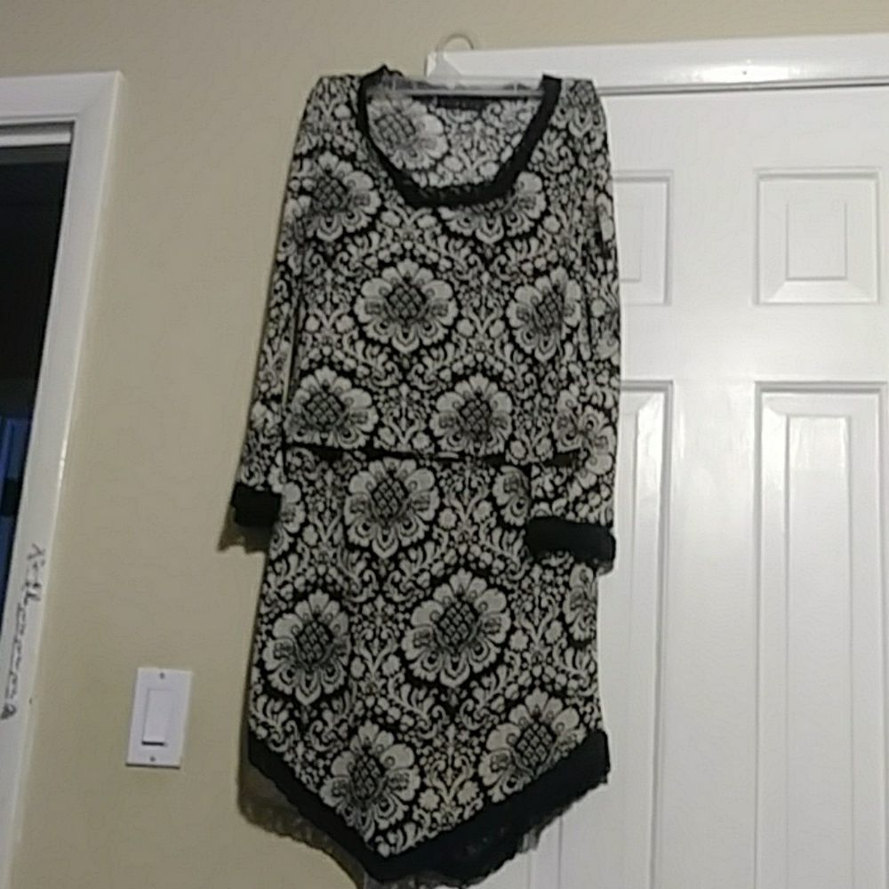 Black and white skirt set